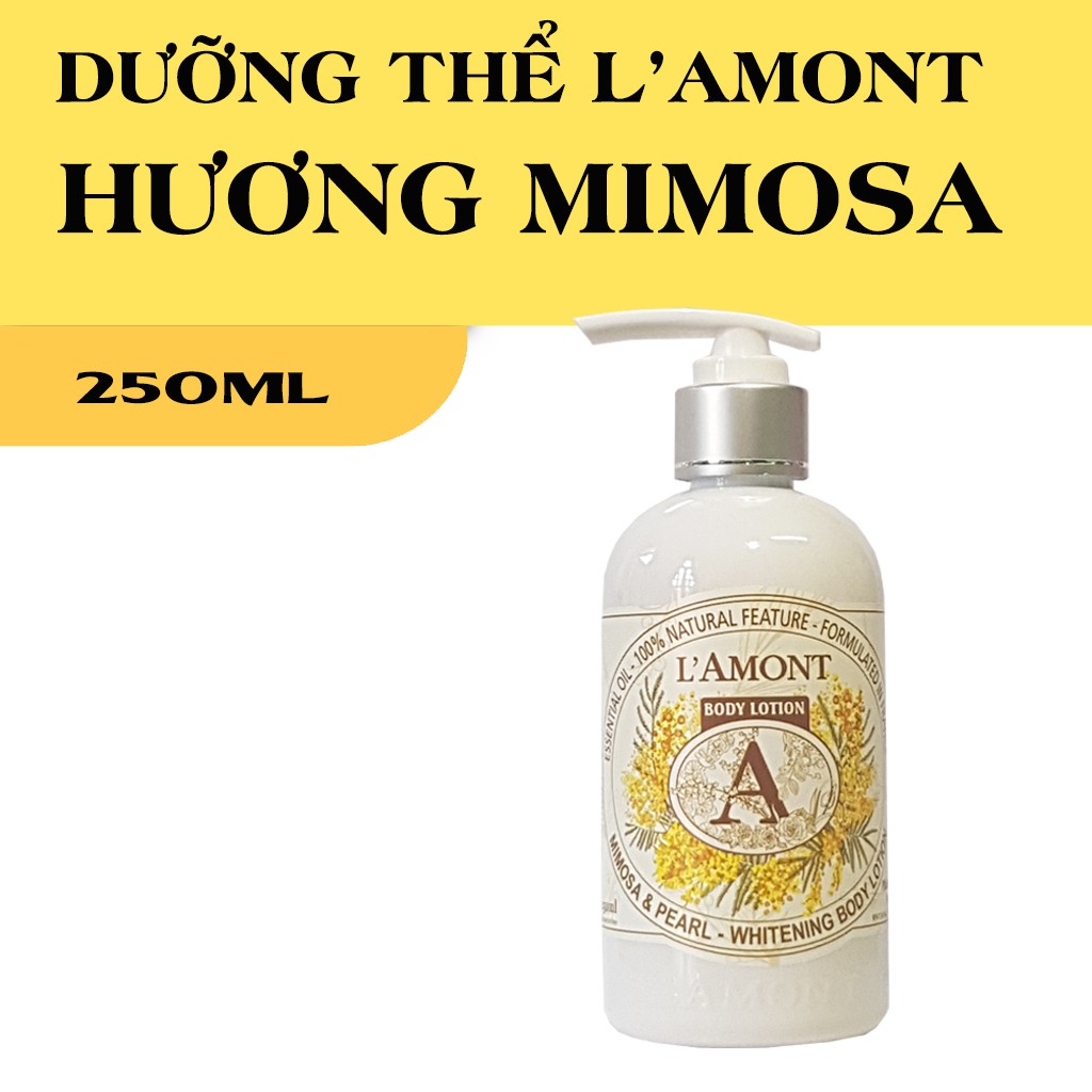 Sữa Dưỡng Thể LAmont En Provence Whitening Body Lotion Hương Hoa Mimosa Chai 250ml