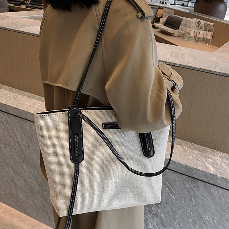 Túi tote Vải canvas Đeo Vai Phong Cách Phương Tây Thời Trang Cho Nữ