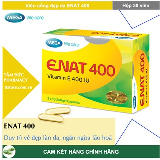 ENAT 400 – Mega We Care [Hộp 30 viên] – Viên uống Vitamin E 400UI giúp da căng mịn, chống oxy hoá