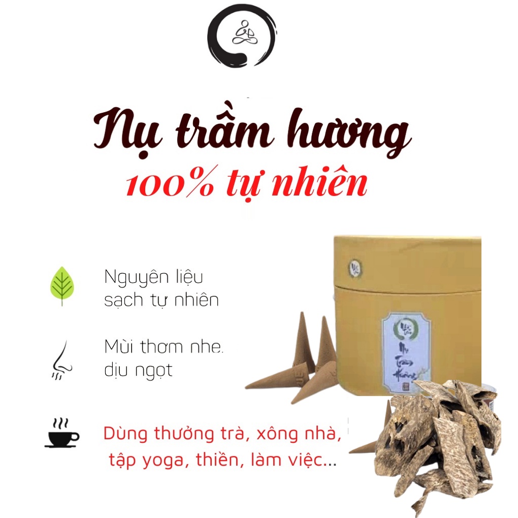 Nụ trầm hương tự nhiên xông thơm nhà, thác khói, khử mùi, đón tài lộc nguyên hôp