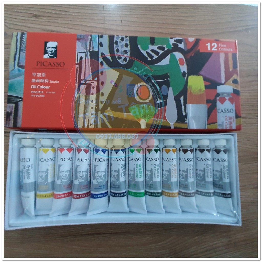 [ TÂM TÂM ]-Màu dầu Picasso dung tích 12ml, Picasso oil color-