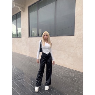 Set katy top và quần dài da vân trơn