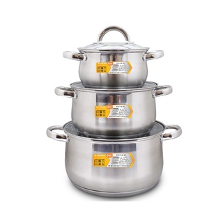 [Có hỏa tốc TPHCM ] Có hỏa tốc - Bộ 03 nồi inox 5 đáy COMET - CH36-01