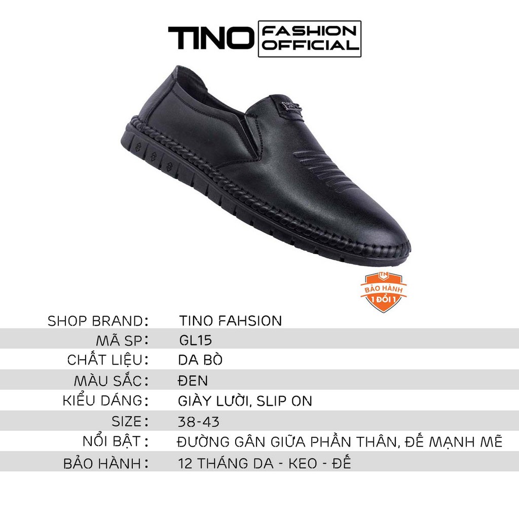 Giày Lười Slip On Nam Thời Trang Đế Mềm Tino GL15