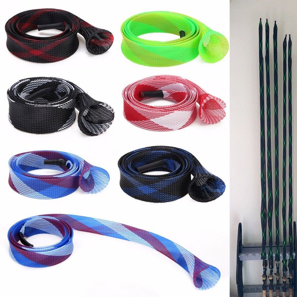 Vỏ bọc bảo vệ cần câu cá bằng lưới bện co giãn chống trượt nhiều màu