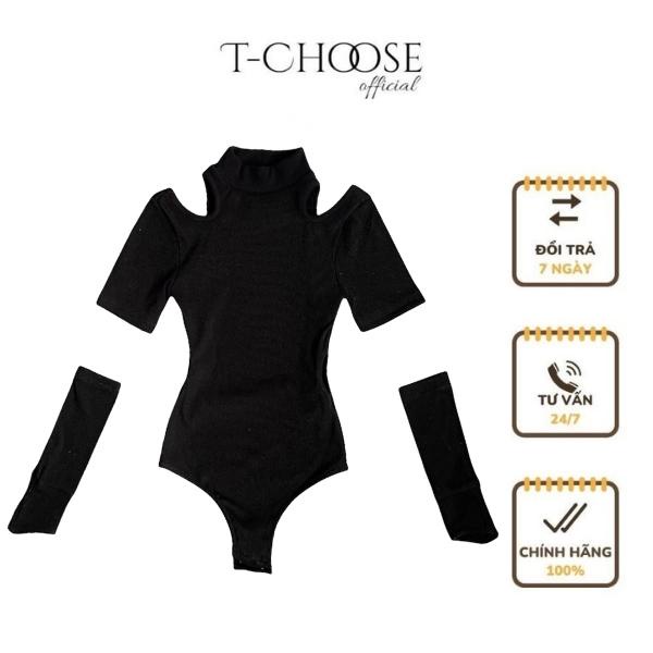 Áo Tchoose, áo thun khoét vai bodysuit dáng ôm sát kèm ống tay - T354 | BigBuy360 - bigbuy360.vn