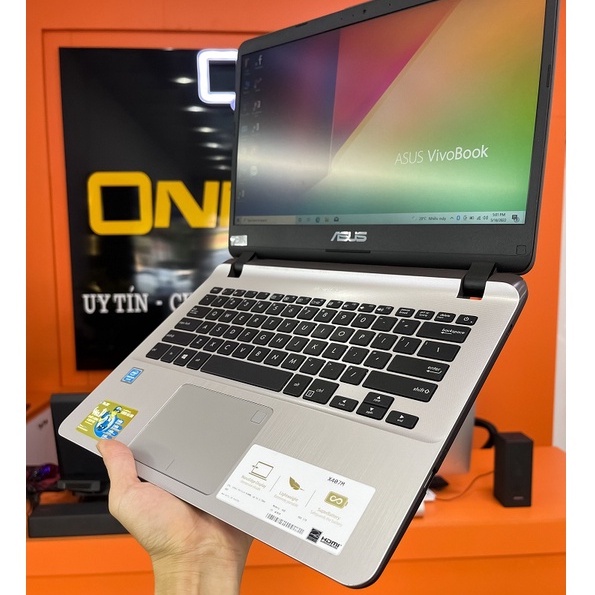 Laptop Asus VivoBook X407MA Ram 8Gb/ SSD 256Gb/ Màn hình IPS tràn viền/ Vân tay nhận dạng.