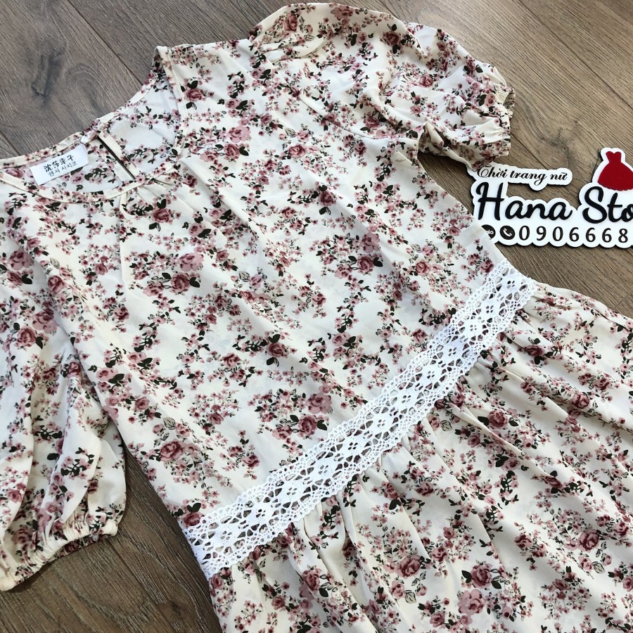 Đầm hoa nhí dáng suông, form rộng, kèm ảnh chụp cận chất freesize dài váy 100cm, hàng sẵn tại Hana store | BigBuy360 - bigbuy360.vn