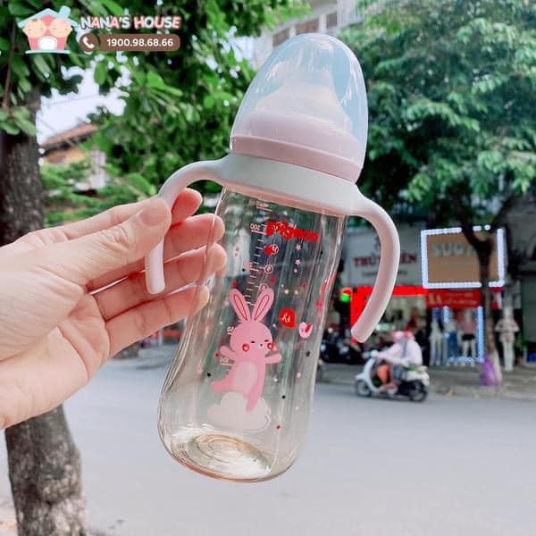 BÌNH SỮA PIGEON NỘI ĐỊA CÓ TAY CẦM CHẤT LIỆU  NHỰA PPSU AN TOÀN CHO BÉ SIZE 330ML