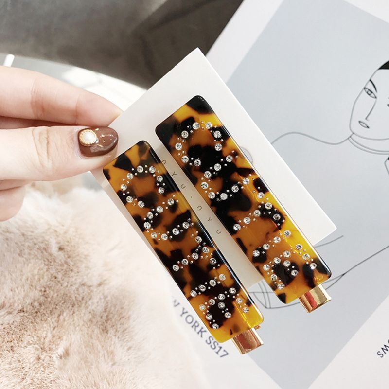 Youyo Kẹp Tóc Hợp Kim Hình Chữ Nhật Phong Cách Vintage Hàn Quốc Cho Nữ