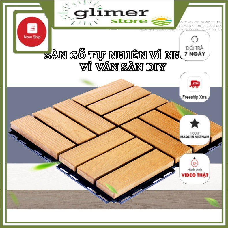Combo 10 Tấm Vỉ Gỗ Lót Sàn 12 Nan Vàng - Vỉ gỗ nhựa lót sàn nhà tắm ban công sân thượng ngoài trời giá rẻ