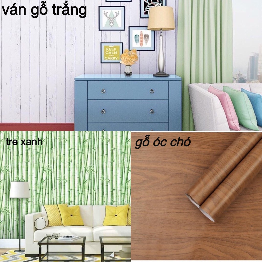 10m x 45cm rộng Giấy dán tường ( Giả gỗ ) - Vân đẹp ( nhiều mẫu mới )