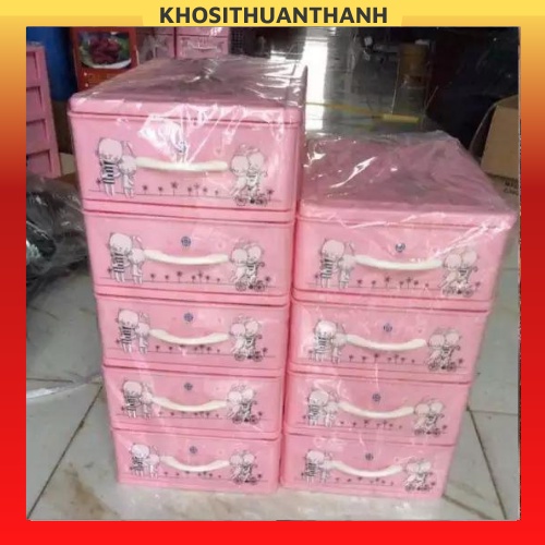 Tủ nhựa mini nhiều ngăn hoa văn nhiều hình cute tiện lợi 4 tầng-5 tầng (khosithuanthanh)