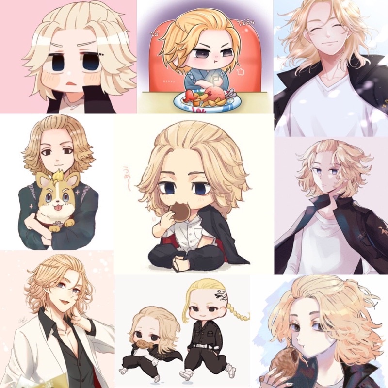 ảnh Sticker Mikey tokyo revengers 30 hình ép lụa khác nhau / Hình dán Mikey