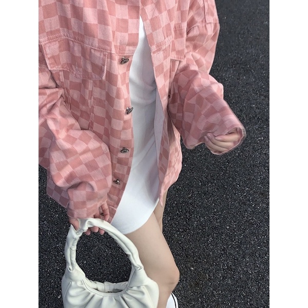 Áo Khoác Jean Kẻ Caro