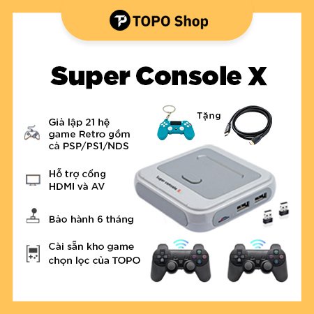 Máy Super Console X + 30.000 game (PSP/PS1/NDS/NES/GBA/Game Xèng...) + kết nối được 4 tay cầm