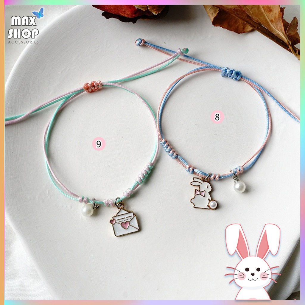  [ẢNH VÀ CLIP THẬT] Vòng tay handmade Thỏ trắng và Bao thư cute phong cách Hàn Quốc