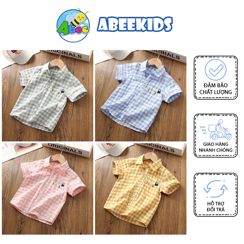 Sơ Mi Kẻ Đi Học Cho Bé Trai Và Bé Gái Size 8-25kg SM04.