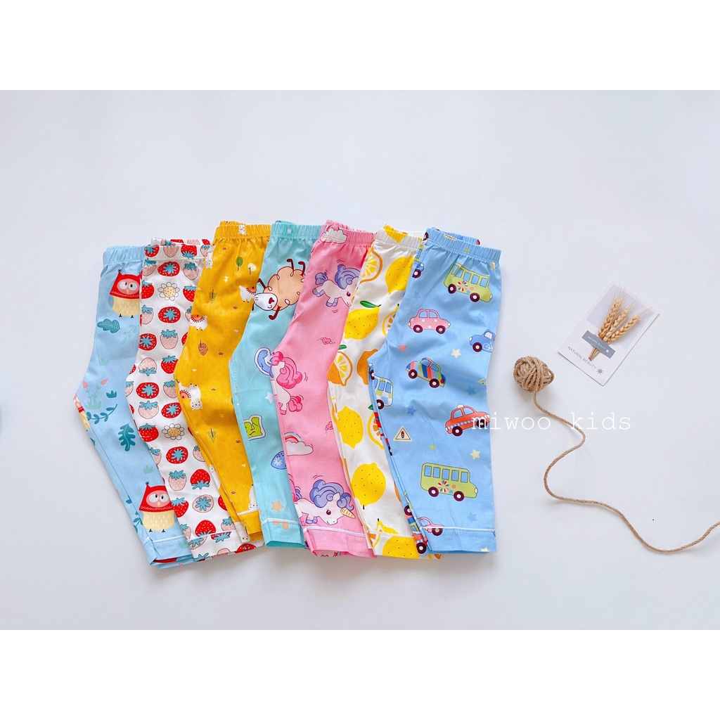 PIJAMA LỬNG MIWOO NHIỀU HỌA TIẾT CHO BÉ TRAI, BÉ GÁI 7-22KG
