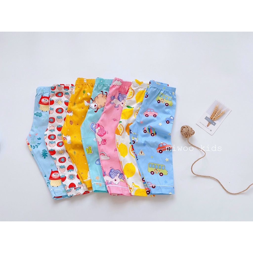 PIJAMA LỬNG MIWOO NHIỀU HỌA TIẾT CHO BÉ TRAI, BÉ GÁI 7-22KG