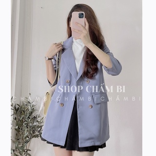 Áo khoác nữ phong cách Hàn Quốc A.243, Áo blazer dài tay 1 lớp 4 cúc vạt vuông 4 màu cực xinh