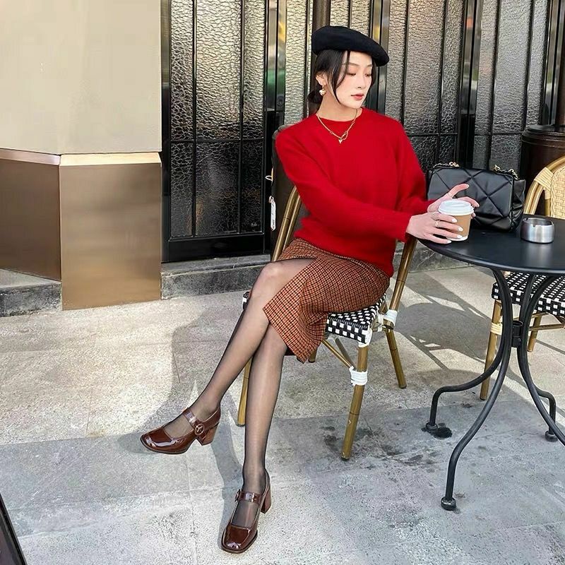Giày Cao Gót Da Bóng Đế Dày Thời Trang 2022 Mary Jane Cho Nữ