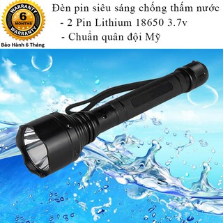 Đèn pin siêu sáng, Đèn pin police  LY S015 chống thấm nước, sản xuất theo tiêu chuẩn quân đội Mỹ độ sáng lên đến 2200Lm