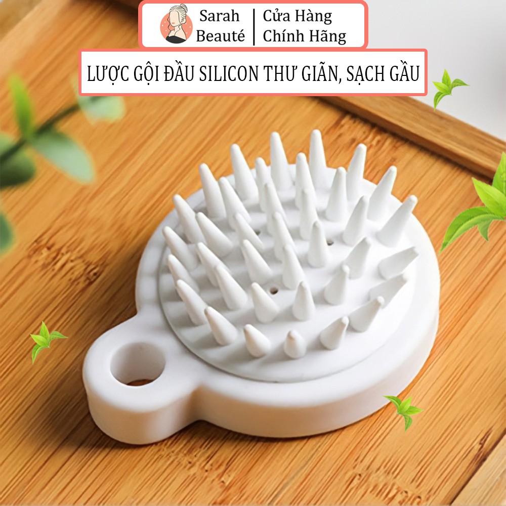 Lược gội đầu Silicone, giảm rụng tóc, mát xa da đầu kích thích mọc tóc, lược silicon gội đầu - Sarah Beaute MP24