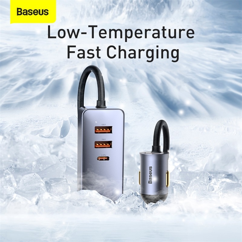 Baseus 4 Port 120W USB Car Charger Quick Charge PPS Fast Charging PD 20W Type C For iPhone