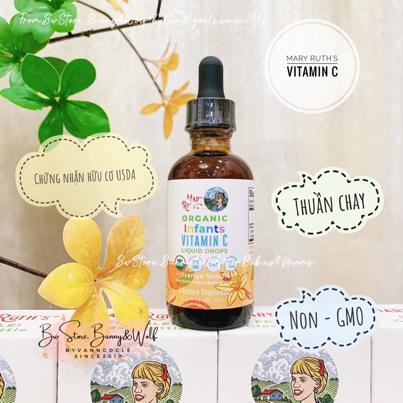 Vitamin C Hữu Cơ Mary Ruth's Organic Infants Mỹ 60ml cho bé từ 6-12 tháng [ Hàng Air - BW Store ]