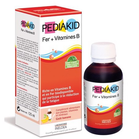 Siro Pediakid Bổ Sung Fer + Vitamines B Cho Trẻ Từ 6 Tháng Tuổi Chai 125ml