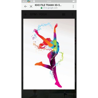 Tranh 3D trang trí phòng tập yoga khổ dọc KT cao 1.25m*0.8m có keo sẵn