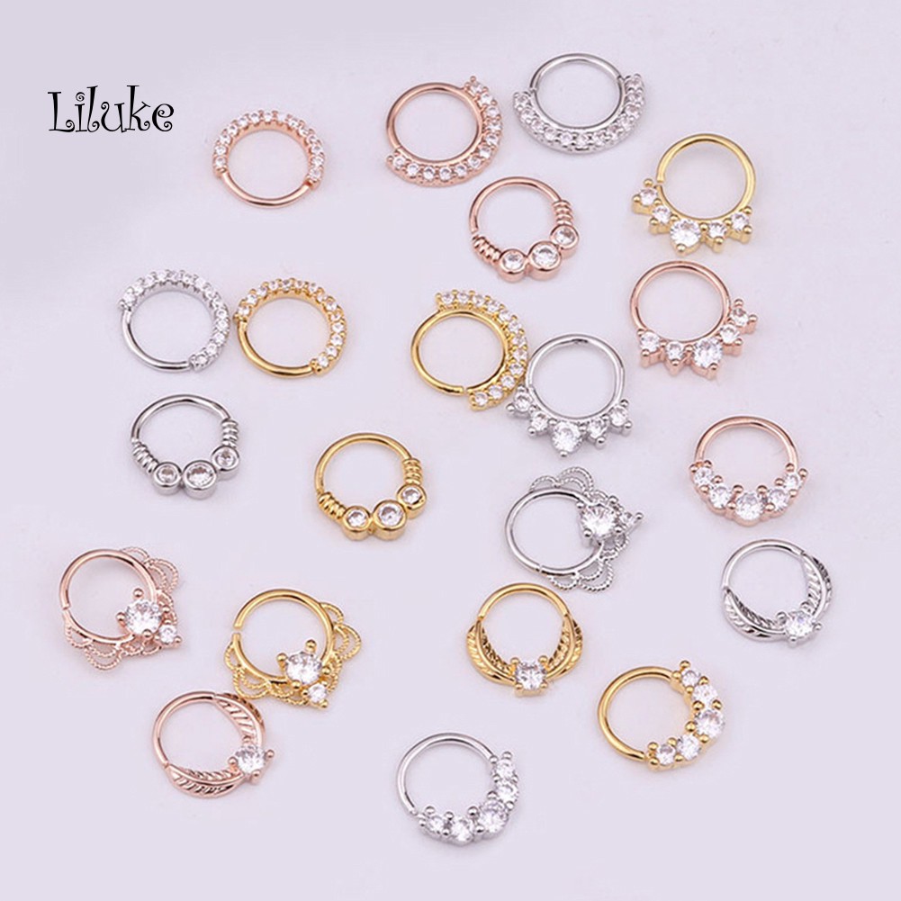 1 Khuyên Mũi Tròn Đính Đá Sang Trọng