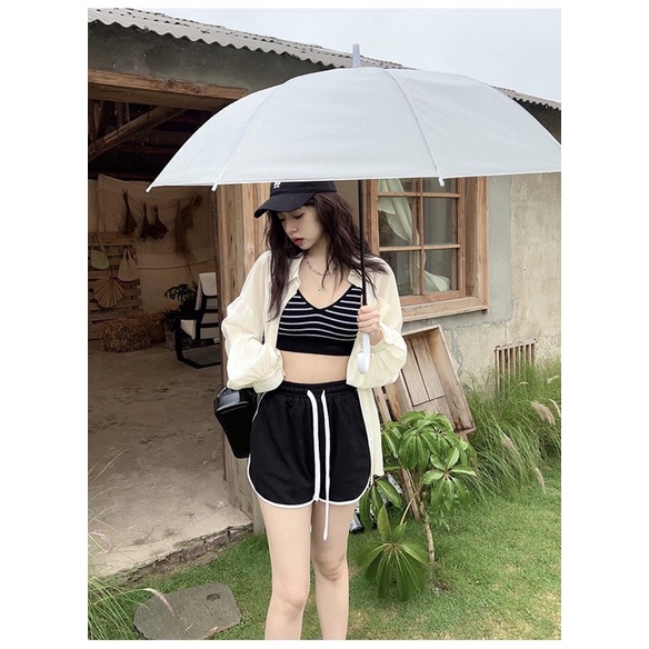 Áo Bra Kẻ Nữ Dây Kép Dáng Lửng Có Đệm Ngực Trend Mới 598