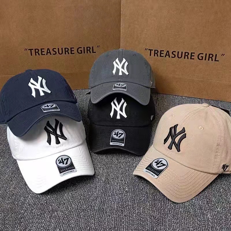 47 Brand  Mũ Lưỡi Trai Cotton Thêu Họa Tiết Thời Trang Unisex