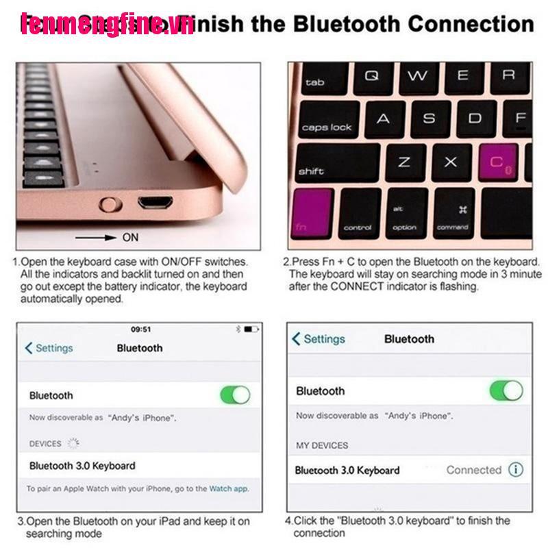 Bàn Phím Bluetooth Không Dây Leme Ipad Pro 9.7 Ipad Air 2