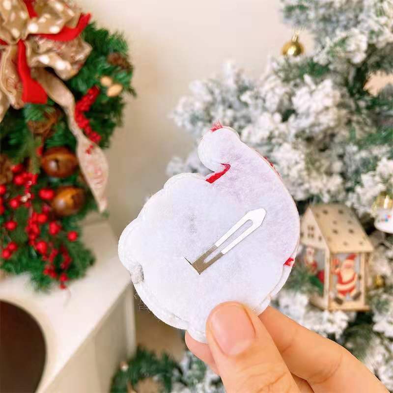 Kẹp tóc BB phối lông phong cách giáng sinh dễ thương cho bé