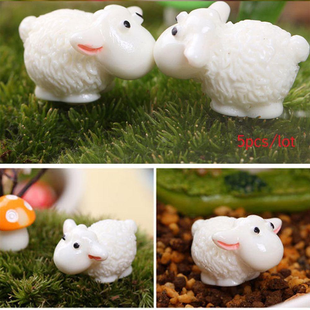Mô Hình Đồ Chơi Mini Bằng Nhựa Resin Màu Trắng Trang Trí Sân Vườn