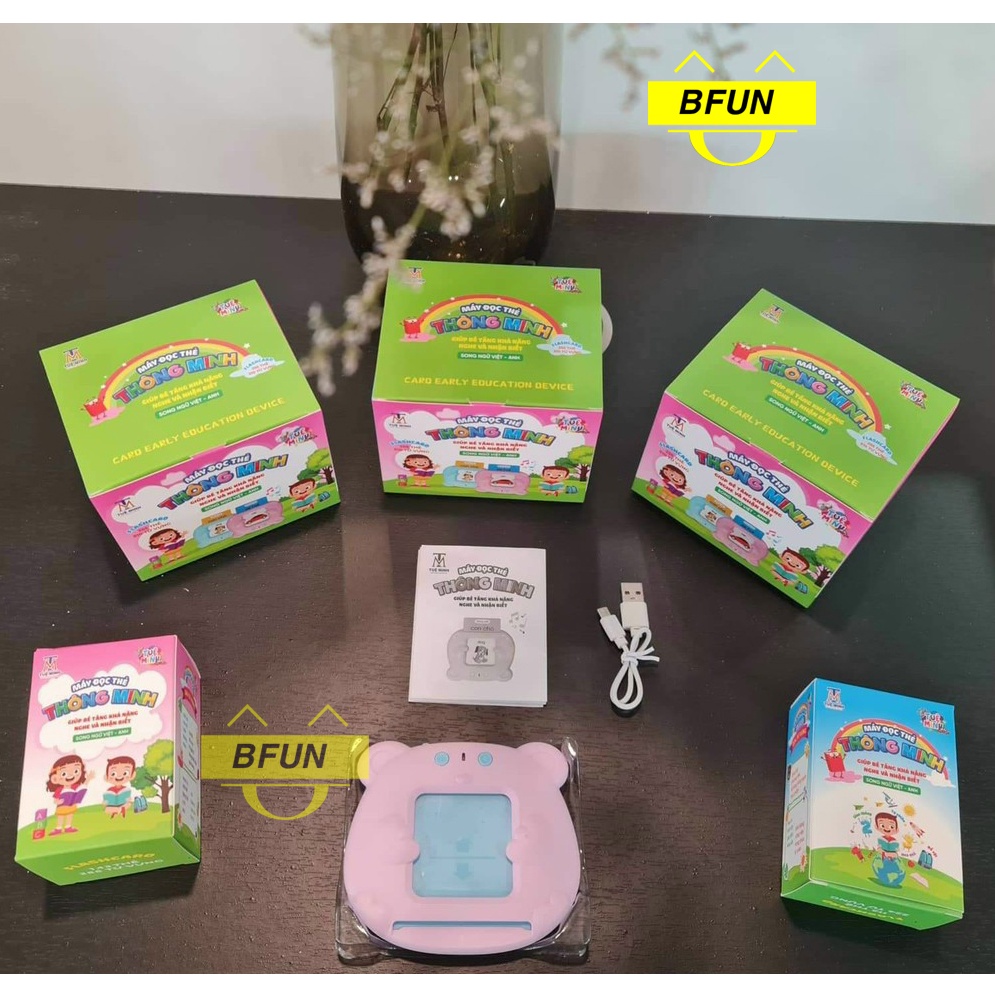Máy Đọc Thẻ Song Ngữ Anh Việt Flashcard Tiếng Anh Cho Bé - Bộ Thẻ Học Thông Minh Cho Bé Trai Bé Gái- Đồ Chơi Trẻ Em Bfun