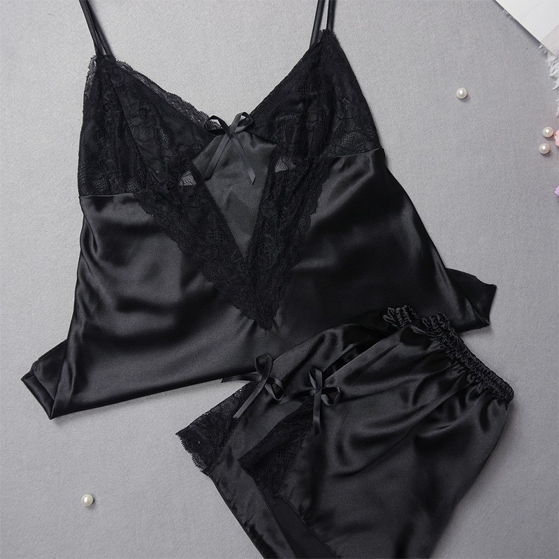 ĐỒ Bộ ngủ đùi sexy satin lụa cổ tim phối ren🔥FREESHIP 50K🔥BIGsize 40-65KG đồ ngủ mặc nhà đẹp giá rẻ | BigBuy360 - bigbuy360.vn