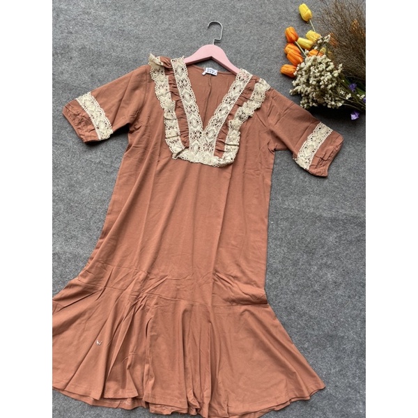 Đầm thun dáng suông đuôi cá, váy thun mặc nhà, đầm bigsize , đồ bầu