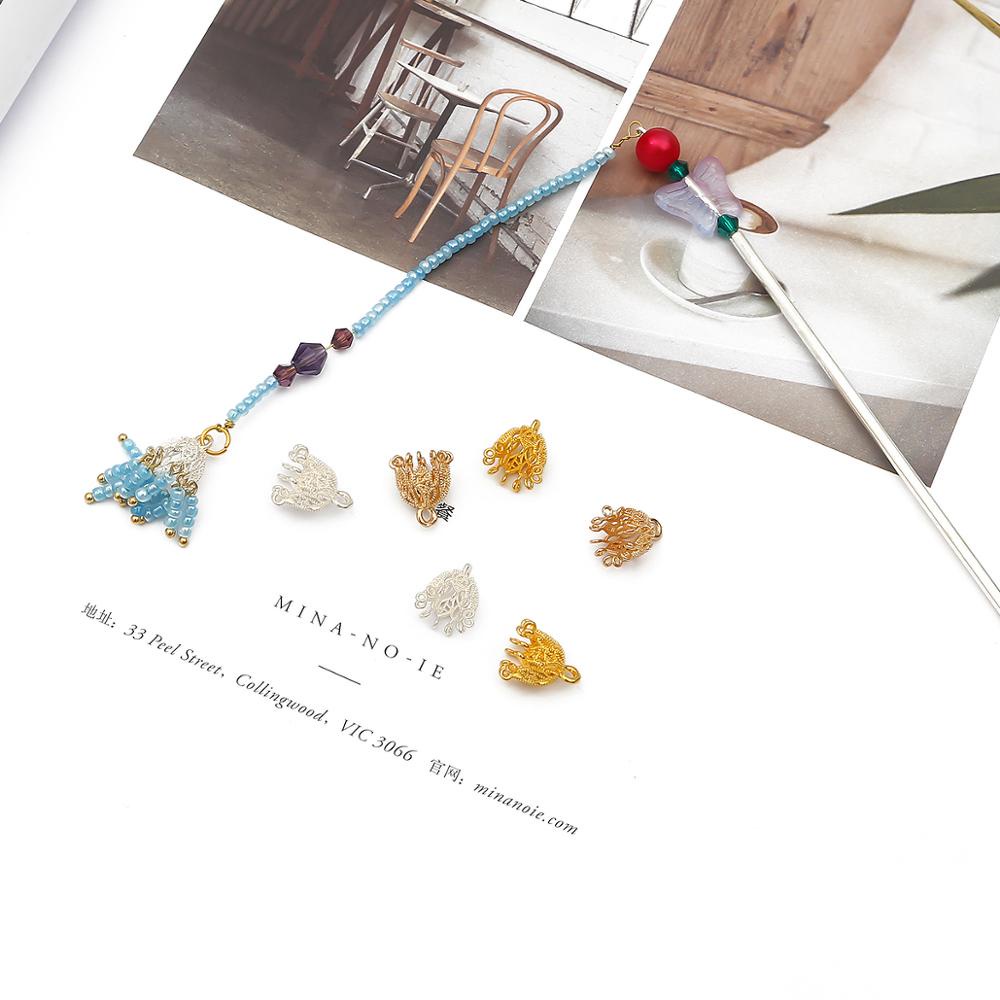 Nắp gắn phụ kiện Beadia tua rua bằng đồng làm trang sức thủ công diy