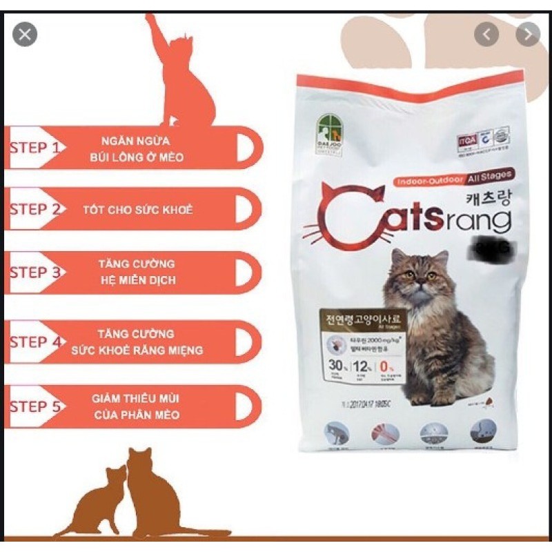 Thức ăn cho mèo CATSRANG Hàn Quốc 5kg New - thức ăn hạt mèo mọi lứa tuổi date mới Catrang (HSD 18 tháng)