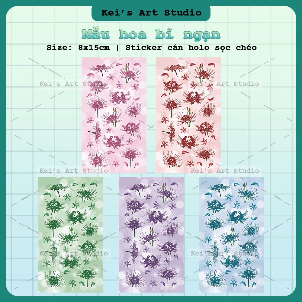 Mẫu hoa bỉ ngạn, trung quốc, nhiều màu, cán hologram