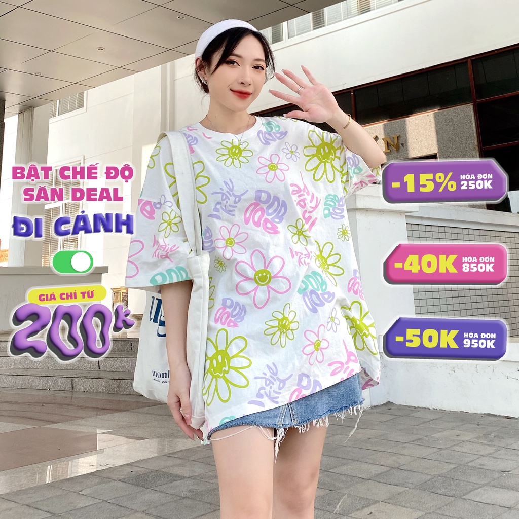 Áo Thun Nam Nữ Unisex BOO Oversize 100% Cotton Cao Cấp In Tràn OOB Đen Trắng