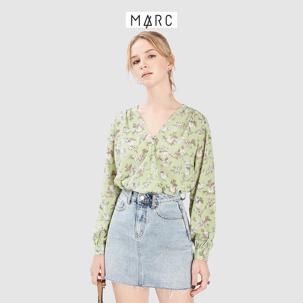 Áo kiểu nữ MARC FASHION đắp chéo họa tiết hoa