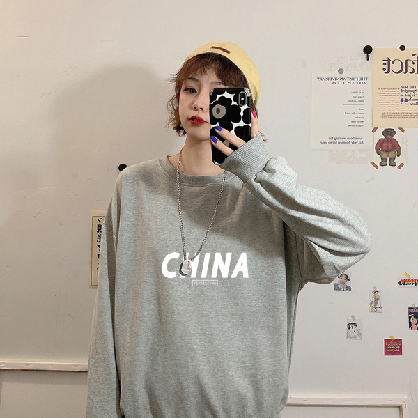 Áo Nỉ Dài Tay Form Rộng Phong Cách Hàn Quốc Dành Cho Nữ 2021 / Size M-4Xl