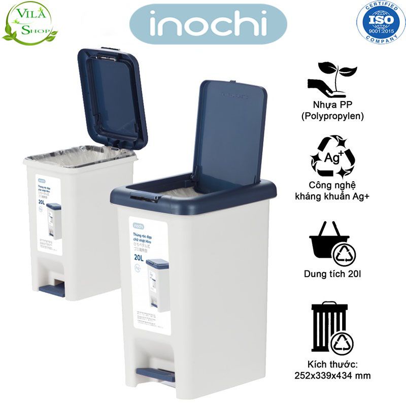 Thùng rác nhựa lật Hiro 15L - Thân thiện với môi trường, Thiết kế thông minh, Chất lượng Nhật Bản