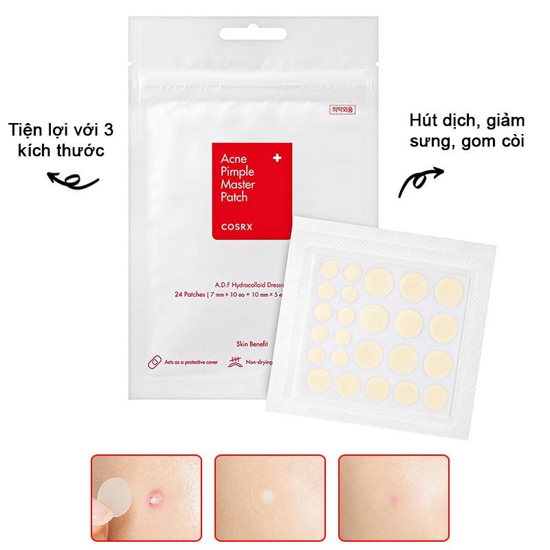 Miếng dán mụn Cosrx Acne Pimple Master Patch 24 miếng và Cosrx The Clear  Pit Master Patch 18 miếng. | Shopee Việt Nam