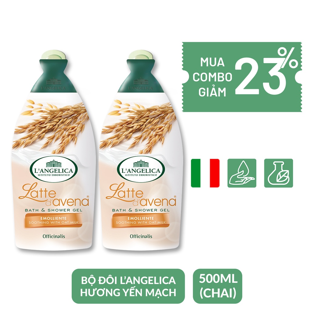 Combo Sữa Tắm Thảo Dược Cao Cấp Nhập Khẩu Ý L'Angelica (5 Mùi Hương Quyến Rũ) 500ml